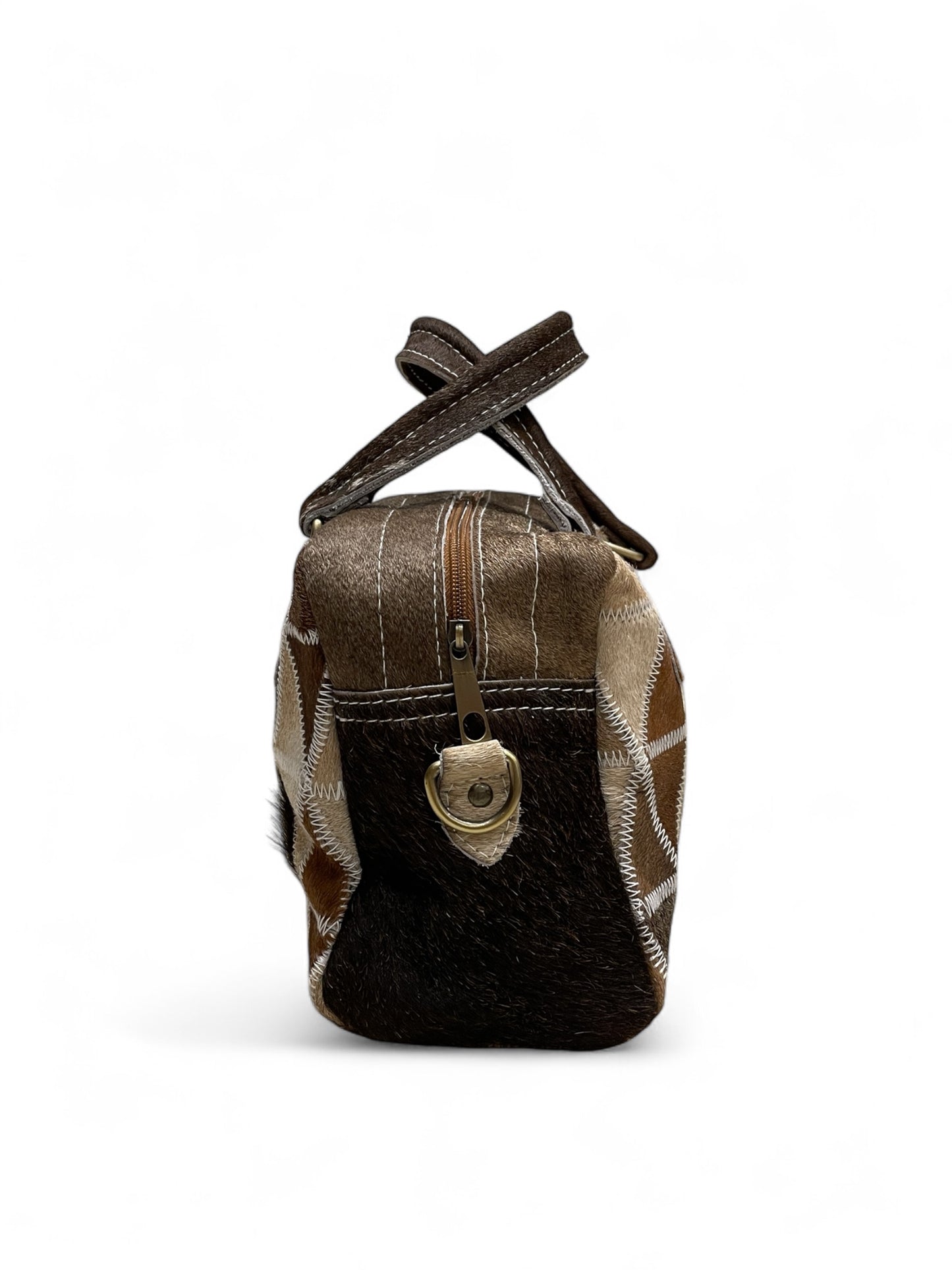 Triangle Patchwork Calf Hair Purse