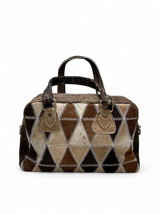 Triangle Patchwork Calf Hair Purse