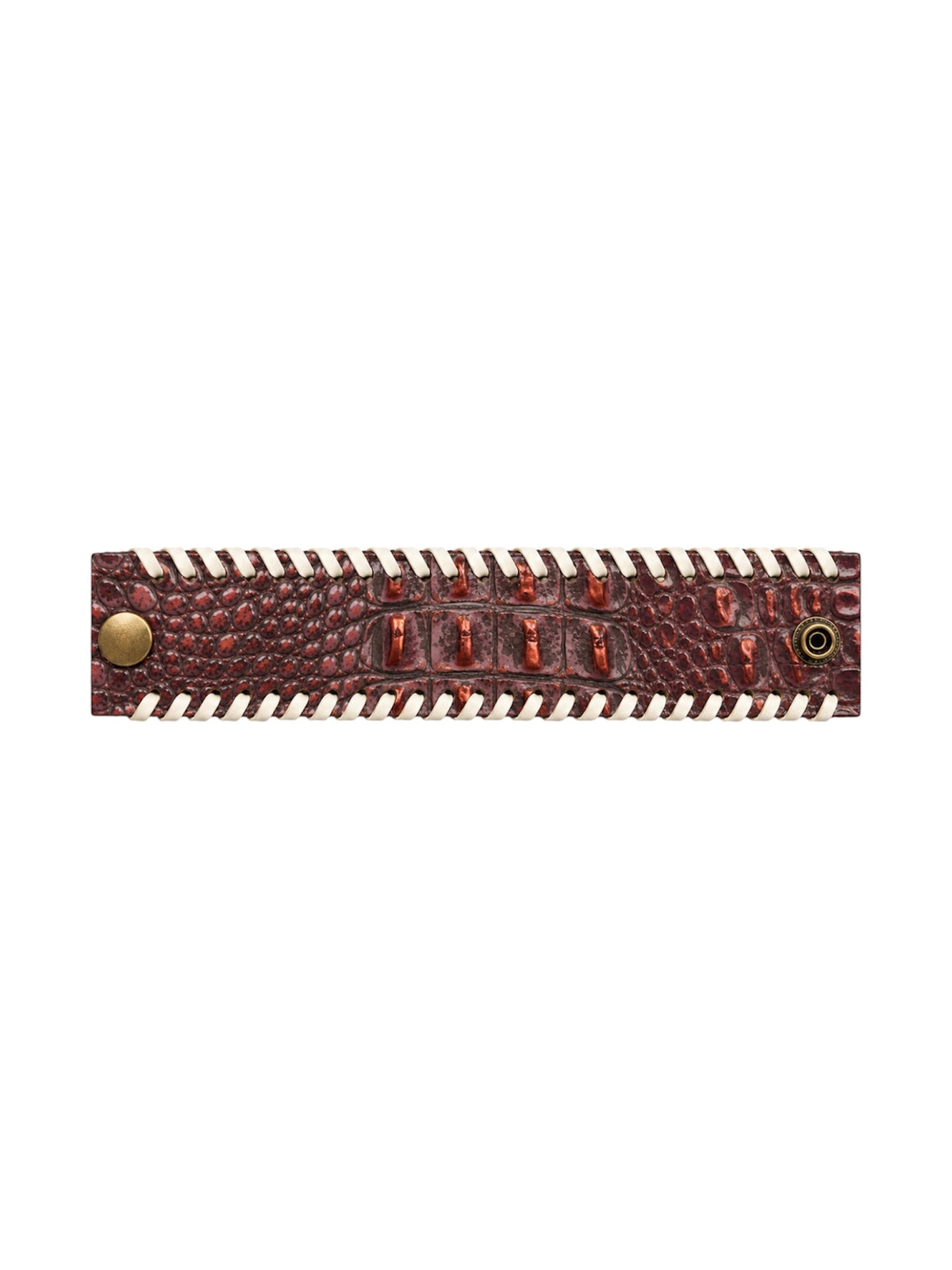 WHITE CHERRY WHIPSTITCH CROC CUFF