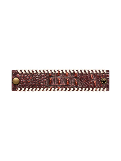 WHITE CHERRY WHIPSTITCH CROC CUFF