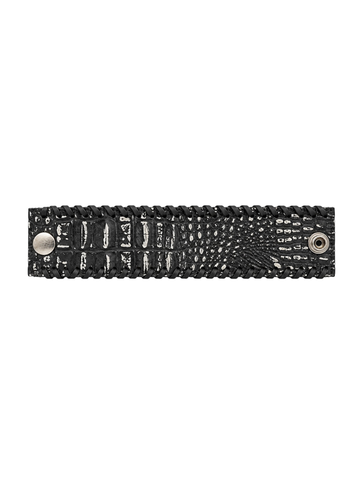 ONYX WHIPSTITCH CROC CUFF